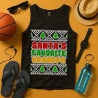Santa's Favorite Grandpa Ugly Sweater Tank Top thumb 4