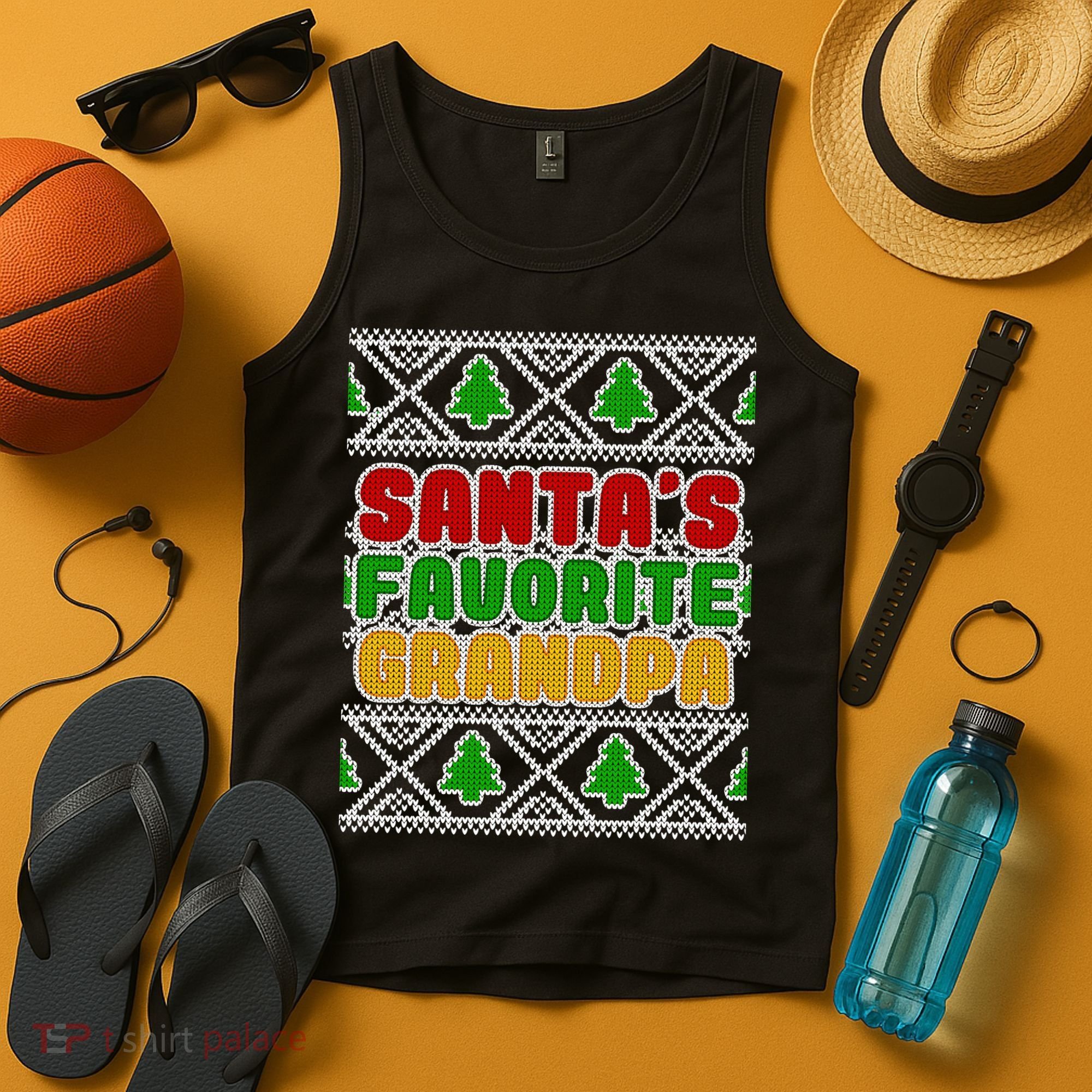 Santa's Favorite Grandpa Ugly Sweater Tank Top