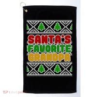 Santa's Favorite Grandpa Ugly Sweater Golf Towel thumb 0