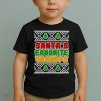 Santa's Favorite Grandpa Ugly Sweater Toddler T-Shirt thumb 2