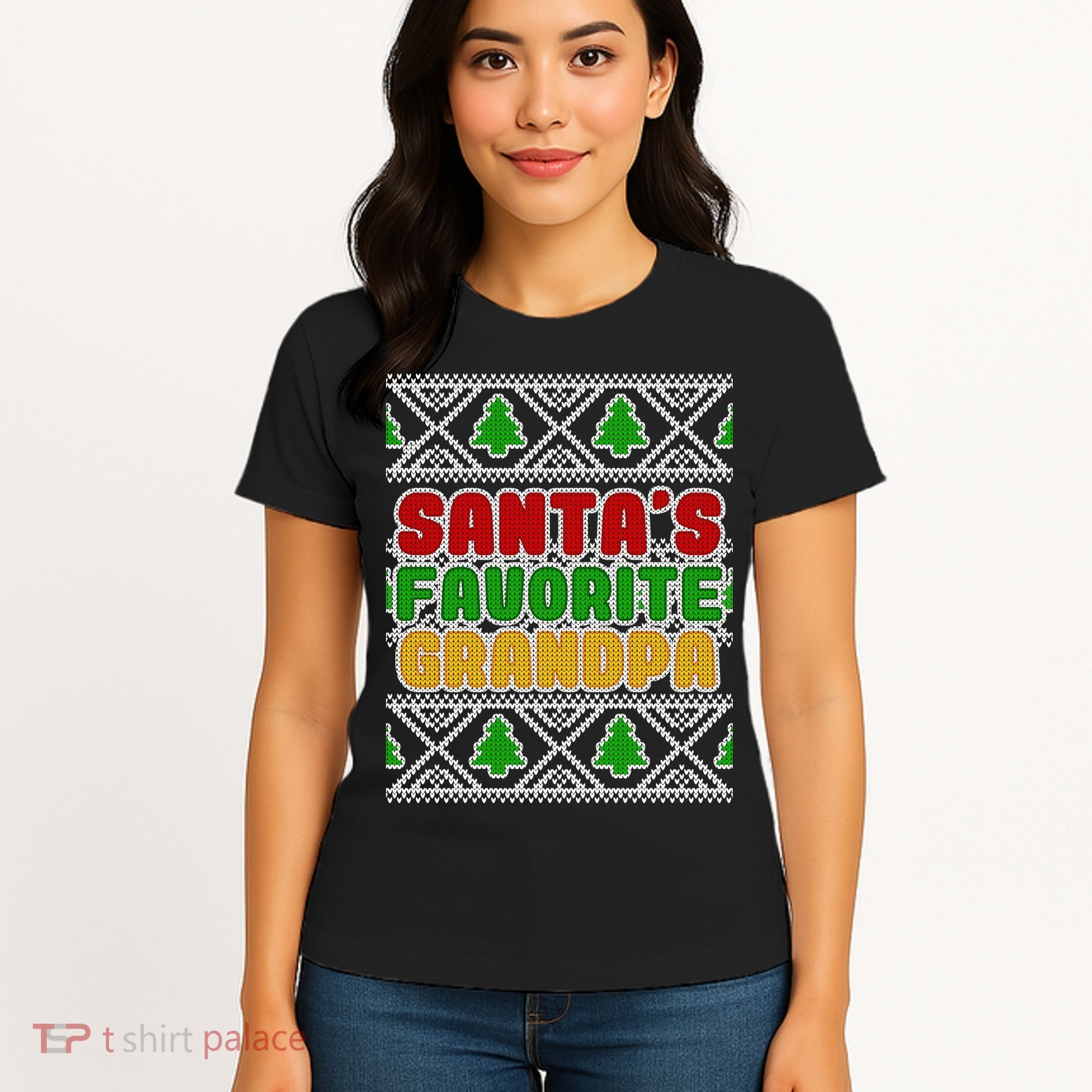 Santa's Favorite Grandpa Ugly Sweater Women's T-Shirt