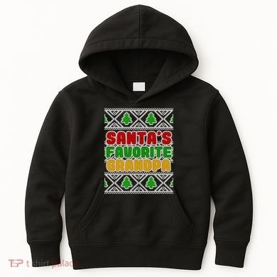 Santa's Favorite Grandpa Ugly Sweater Kids Hoodie