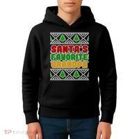 Santa's Favorite Grandpa Ugly Sweater Kids Hoodie thumb 4