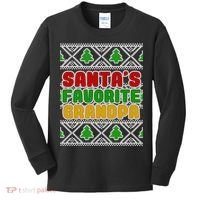 Santa's Favorite Grandpa Ugly Sweater Kids Long Sleeve Shirt thumb 0