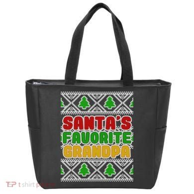 Santa's Favorite Grandpa Ugly Sweater Tote Bag