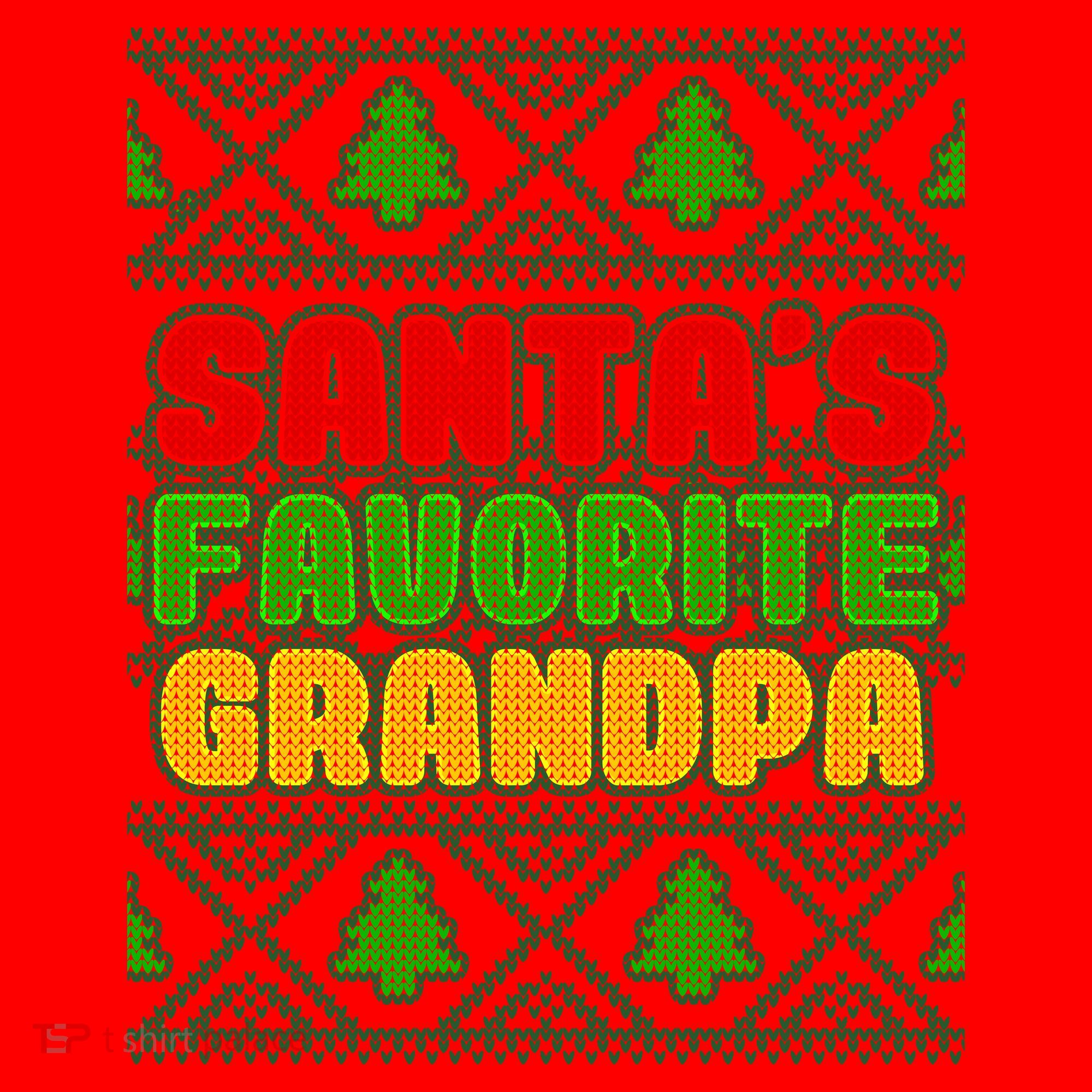 Santa's Favorite Grandpa Ugly Sweater Santa Hat