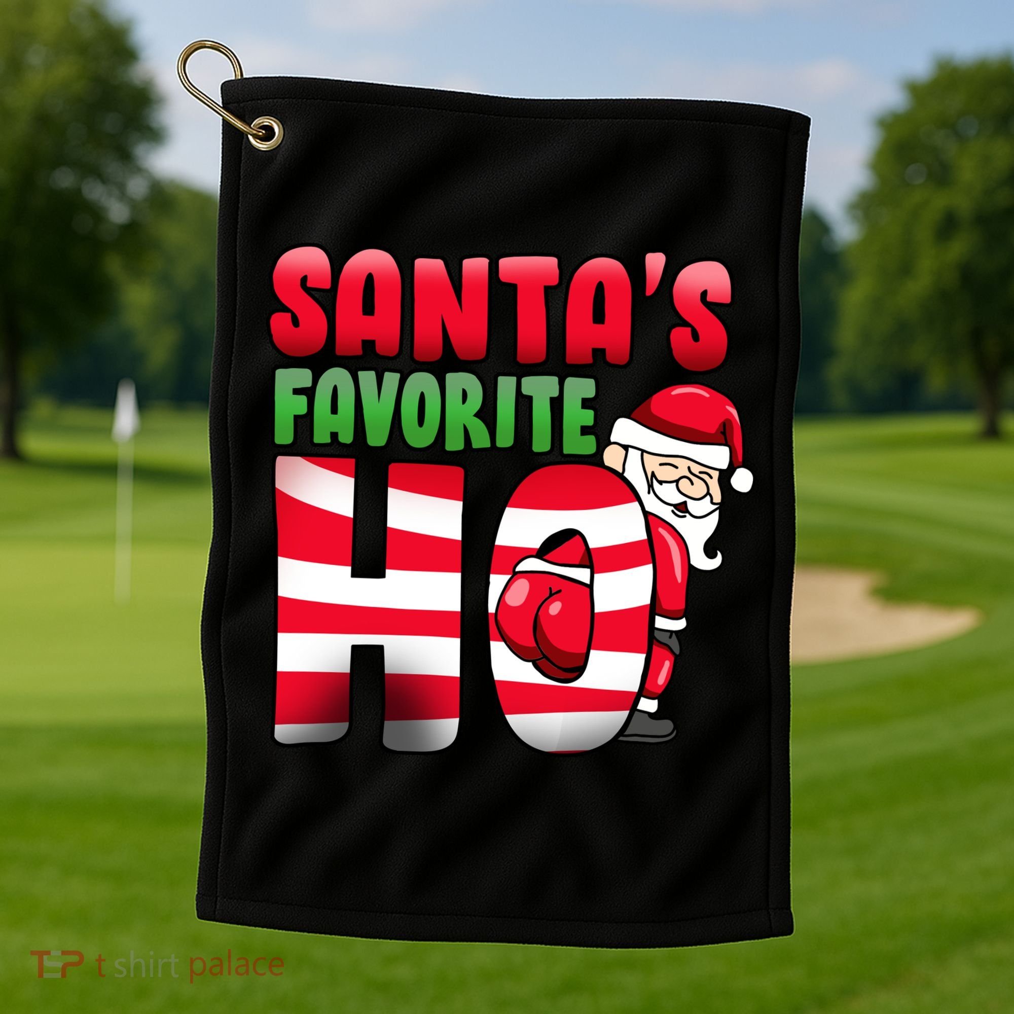 Santa's Favorite Ho Funny X-Mas Golf Towel