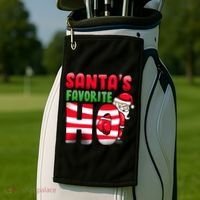 Santa's Favorite Ho Funny X-Mas Golf Towel thumb 2