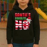 Santa's Favorite Ho Funny X-Mas Kids Hoodie thumb 3