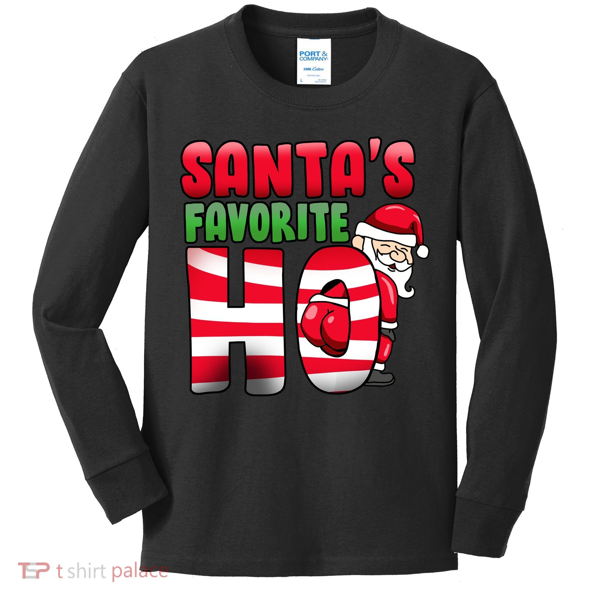 Santa's Favorite Ho Funny X-Mas Kids Long Sleeve Shirt