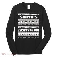 Santa's Favorite Ho Ugly Christmas Sweater Long Sleeve Shirt thumb 0