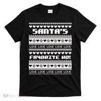 Santa's Favorite Ho Ugly Christmas Sweater T-Shirt thumb 0