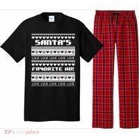 Santa's Favorite Ho Ugly Christmas Sweater Pajama Set thumb 0