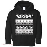 Santa's Favorite Ho Ugly Christmas Sweater Toddler Hoodie thumb 0