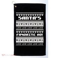 Santa's Favorite Ho Ugly Christmas Sweater Golf Towel thumb 0
