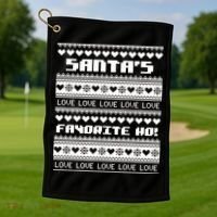 Santa's Favorite Ho Ugly Christmas Sweater Golf Towel thumb 1