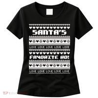 Santa's Favorite Ho Ugly Christmas Sweater Women's T-Shirt thumb 0