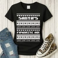 Santa's Favorite Ho Ugly Christmas Sweater Women's T-Shirt thumb 3