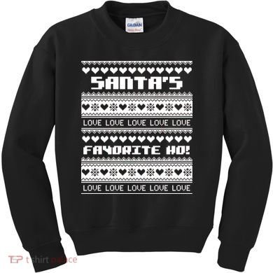 Santa's Favorite Ho Ugly Christmas Sweater Kids Sweatshirt
