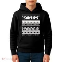 Santa's Favorite Ho Ugly Christmas Sweater Kids Hoodie thumb 4