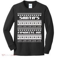Santa's Favorite Ho Ugly Christmas Sweater Kids Long Sleeve Shirt thumb 0