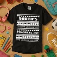 Santa's Favorite Ho Ugly Christmas Sweater Kids T-Shirt thumb 3