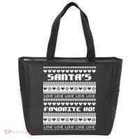 Santa's Favorite Ho Ugly Christmas Sweater Tote Bag thumb 0