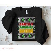 Santa's Favorite Mom Ugly Sweater Sweatshirt thumb 2
