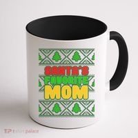Santa's Favorite Mom Ugly Sweater Coffee Mug thumb 1
