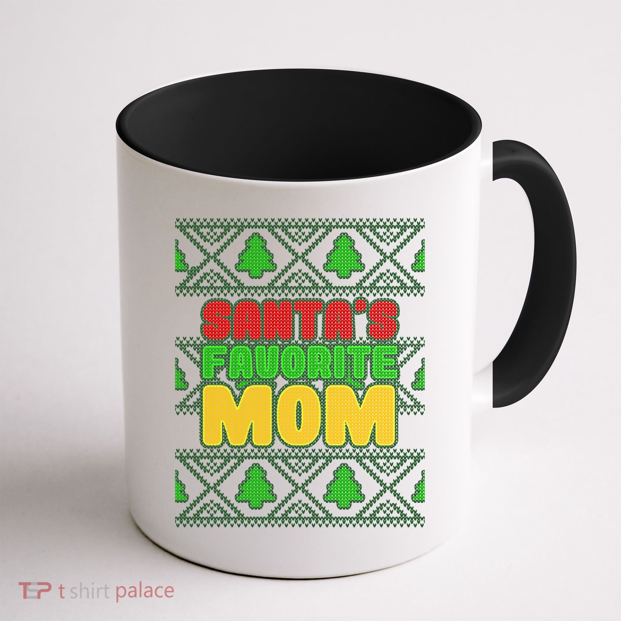 Santa's Favorite Mom Ugly Sweater Coffee Mug