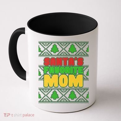 Santa's Favorite Mom Ugly Sweater Coffee Mug
