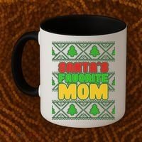 Santa's Favorite Mom Ugly Sweater Coffee Mug thumb 2