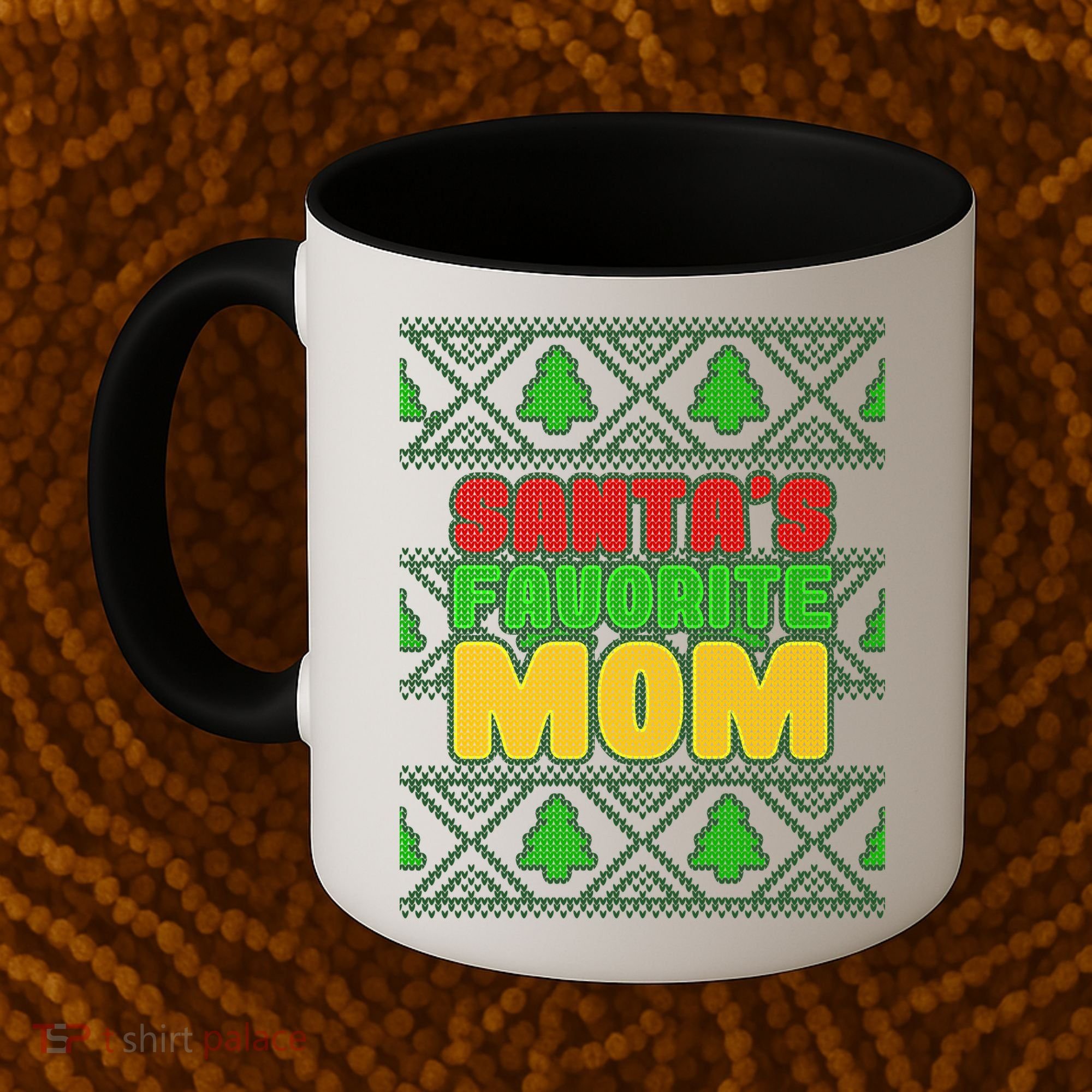 Santa's Favorite Mom Ugly Sweater Coffee Mug