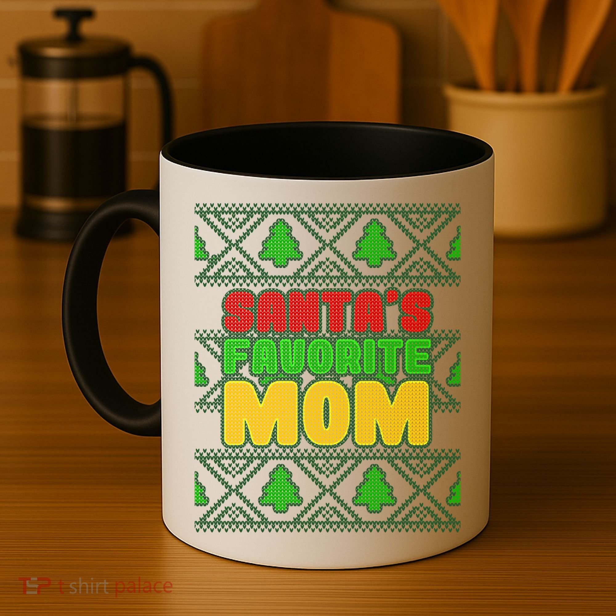 Santa's Favorite Mom Ugly Sweater Coffee Mug