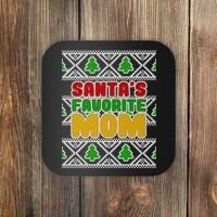 Santa's Favorite Mom Ugly Sweater Coaster thumb 0