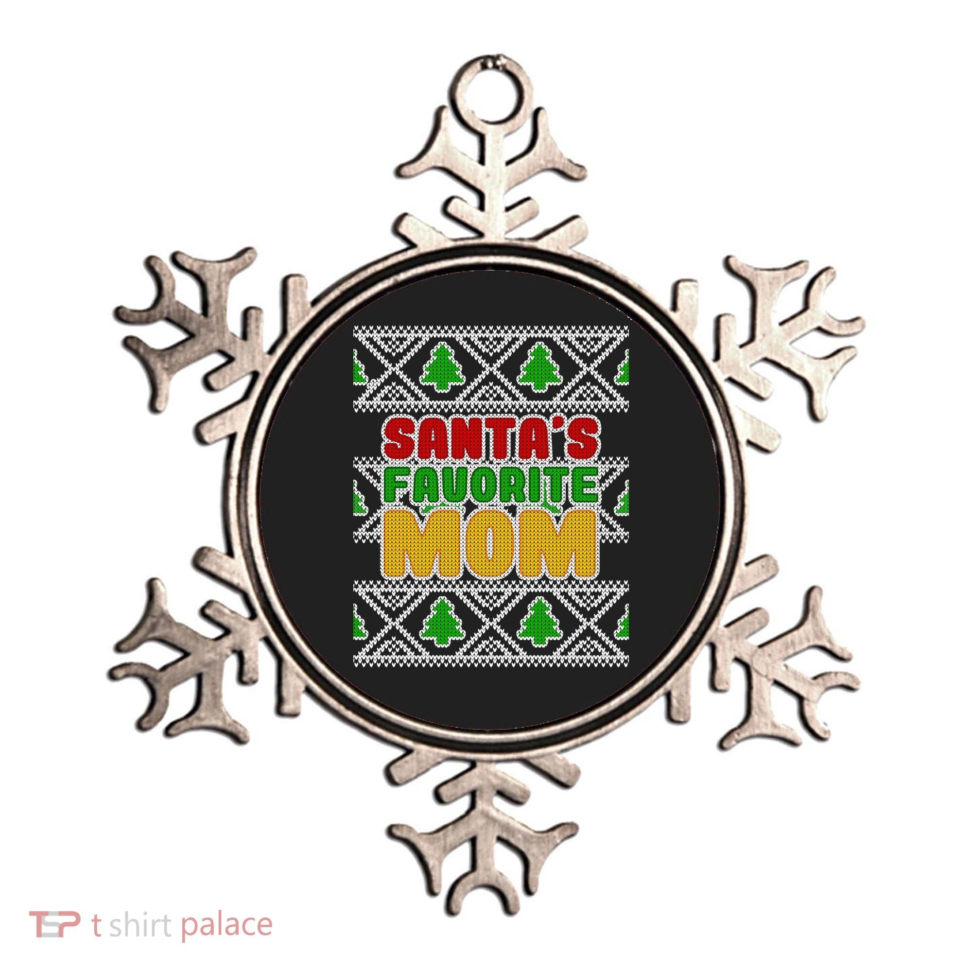 Santa's Favorite Mom Ugly Sweater Ornament