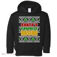 Santa's Favorite Mom Ugly Sweater Toddler Hoodie thumb 0