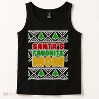 Santa's Favorite Mom Ugly Sweater Tank Top thumb 2