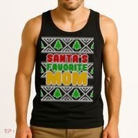 Santa's Favorite Mom Ugly Sweater Tank Top thumb 3