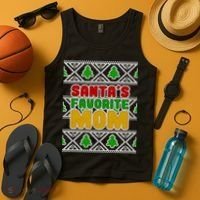 Santa's Favorite Mom Ugly Sweater Tank Top thumb 4