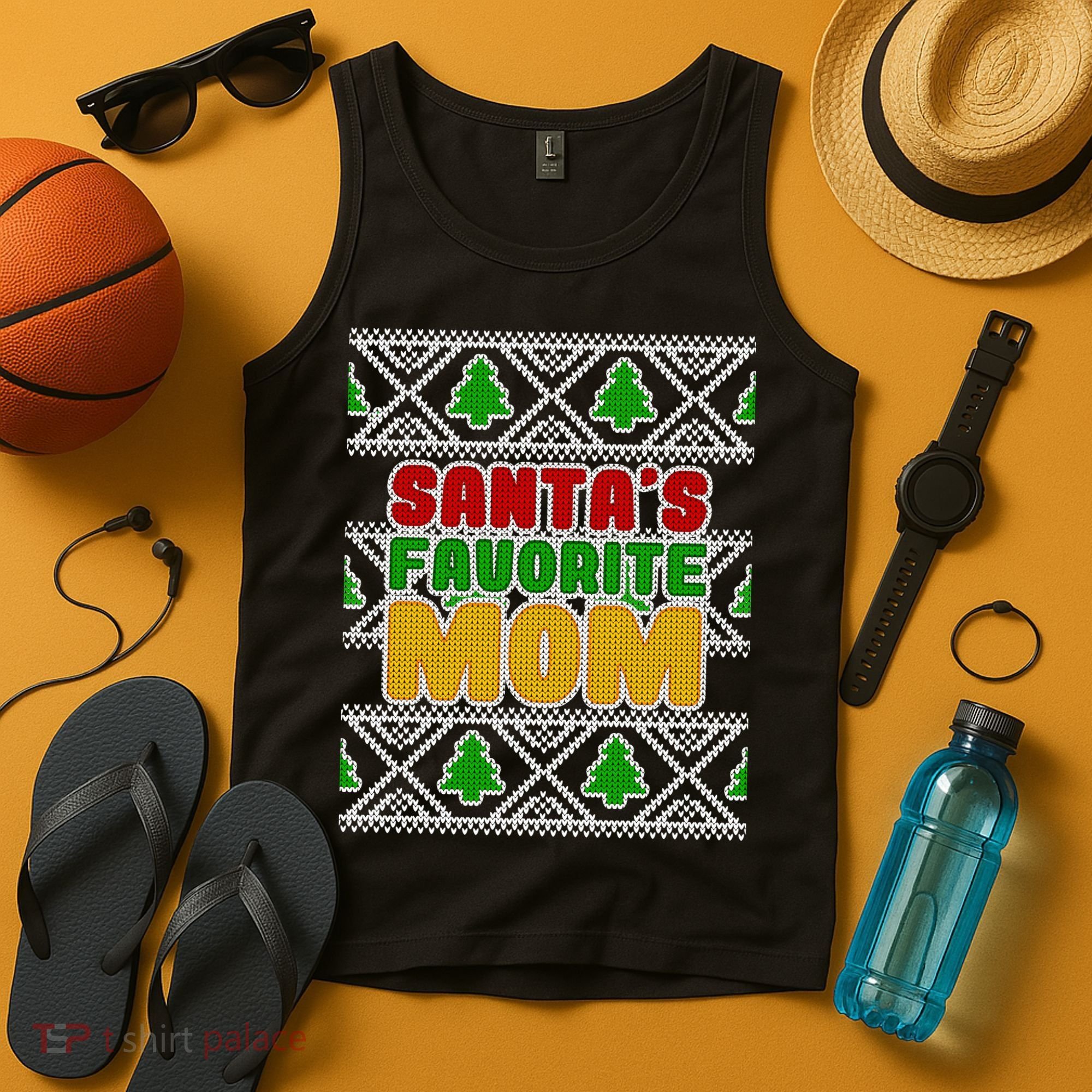 Santa's Favorite Mom Ugly Sweater Tank Top