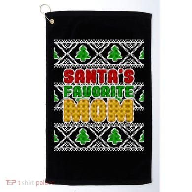 Santa's Favorite Mom Ugly Sweater Golf Towel