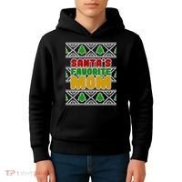 Santa's Favorite Mom Ugly Sweater Kids Hoodie thumb 4