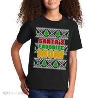 Santa's Favorite Mom Ugly Sweater Kids T-Shirt thumb 2