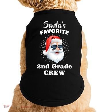 Santa's Favorite Second Grade Crew Christmas Doggie Tank