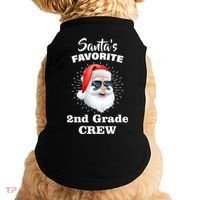 Santa's Favorite Second Grade Crew Christmas Doggie Tank thumb 0