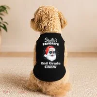 Santa's Favorite Second Grade Crew Christmas Doggie Tank thumb 2