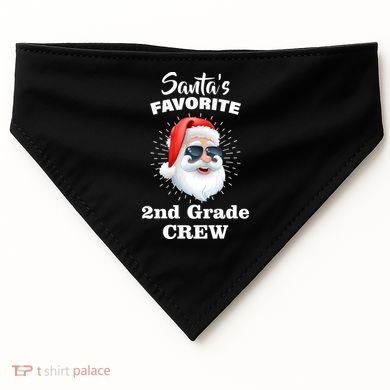 Santa's Favorite Second Grade Crew Christmas USA-Made Doggie Bandana