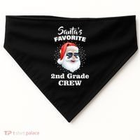 Santa's Favorite Second Grade Crew Christmas USA-Made Doggie Bandana thumb 0