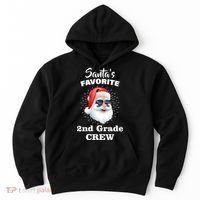 Santa's Favorite Second Grade Crew Christmas Hoodie thumb 0